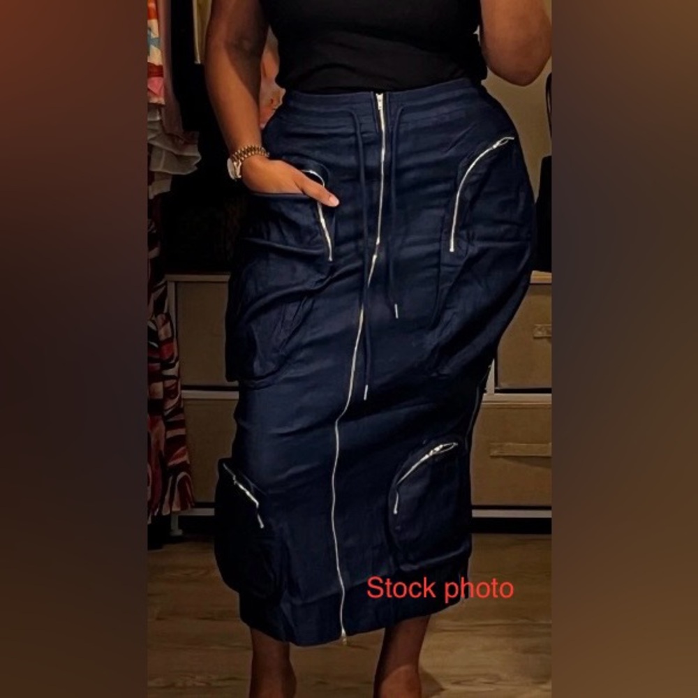 Denim Cargo Skirt